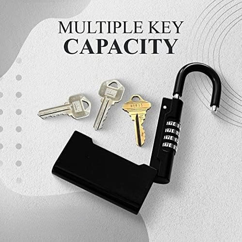 Guard-a-Key Black Realtor's Lockbox Portable Resettable Hanging Key Safe Combination Lock Box for House Keys, Realtors, Vacation Rentals, Black
