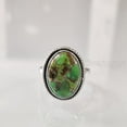 thumbnail image 2 of Natural Green Copper Turquoise Ring, Turquoise Ring, December Birthstone, Simple Band, 925 Sterling Silver, Womens Ring, Christmas, Thanksgiving, Handmade, Statement Jewelry, Natural Turquoise Ring, 2 of 6