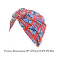 thumbnail image 4 of Turbans de Styles Bohèmes pour les Femmes Conception Élastique Couvre-Chef Bonnet Pré-Attaché Plissé Tête de Mort à la Mode Couvre-Chef Tourbillonnant Rouge, 4 of 4