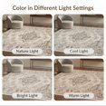 thumbnail image 7 of ODIKA 9'x12' Washable Area Rug Low Pile, Flatwoven, Beige Vintage Farmhouse Distressed Geometric Border Boho Large Flowing Dynamic for Great Room, Indoor Concept, Living, 7 of 7