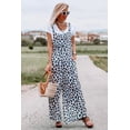 thumbnail image 3 of Women's White Wide Leg Leopard Print Jumpsuit Overalls, 3 of 7
