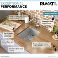 thumbnail image 5 of Ruvati 14-inch Undermount Bar Prep Sink 16 Gauge Rounded Corners Single Bowl, 5 of 12