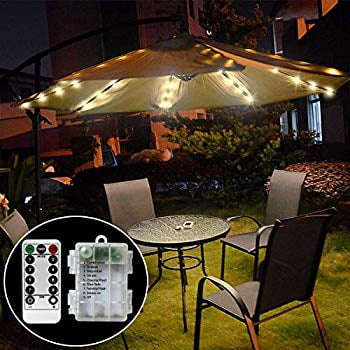 104 Leds Battey Powered Patio Umbrella Lights Waterproof Outdoor Lighting Warm White 8 Modes Led String With Remote For Decor Com - Warm White Patio Umbrella Lights 104 Leds Battey Powered Patio Umbrella Lights Waterproof Outdoor Lighting Warm White 8 Modes Led String With Remote For Decor Com - Warm White Patio Umbrella Lights