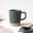 B, variant on Japanese-Style Striped Ceramic Mug with Lid - 450ml Coarse Pottery Coffee Cup in White Sesame Glaze
