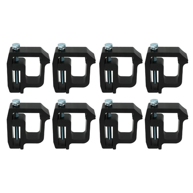 Pinces de Lit de Camion, Noir Conception Robuste Pinces de Camion de Haute Résistance Antirouille pour Pick-Up Échelle Rack Canopée Noir