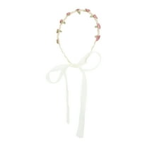 Unique Bargains 1 Pc Headband Rose Ribbon Hair Accessories for Women Pink Purple
