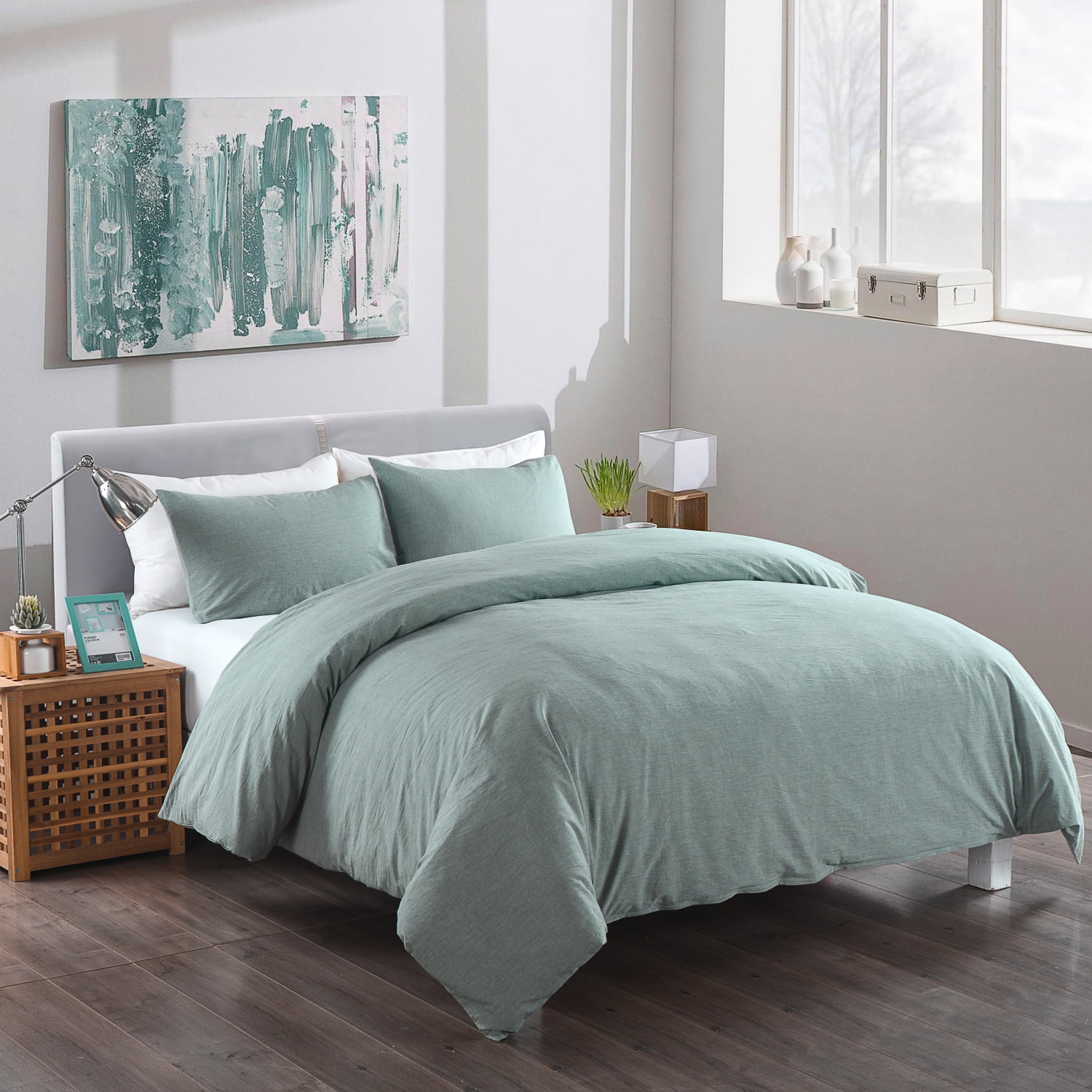Messy Bed Washed Cotton Duvet Cover and Sham Set - Walmart.com