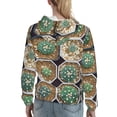 thumbnail image 7 of Fotbe Cactus Garden Pattern Womens Long Sleeve Hoodie, Pullover Hooded Sweatshirt, Kangaroo Pocket Hoodie with Eye-catching Drawstrings-Medium, 7 of 7