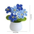 thumbnail image 3 of Handmade Crochet Potted Plants – Artificial Knitted Flowers for Office Desk, Car Dashboard Decor, Gifts for Women (Blue, 4.3Inch) – No-Watering Farmhouse Home Accents, 3 of 6