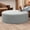 Boucle Silver, variant on Jaxx Candler Round Coffee Table Ottoman, Oversized, 44-Inch, Premium Faux Leather Black