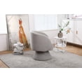 thumbnail image 5 of Swivel Accent Chair, 360-degree Sofa Chair with Barrel-curved Backrest and Round Solid Wood Base, Comfy Barrel Chair for Living Room Bedroom Apartment, Grey, 5 of 9
