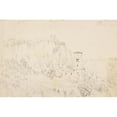 thumbnail image 2 of Jacques-Raymond Brascassat 18x13 Black Ornate Wood Framed Double Matted Museum Art Print Titled - Castel Saint-Elie (1827), 2 of 5
