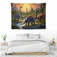 thumbnail image 3 of GOSMITH Dinosaur Tapestry Wall Hanging for Kids Room Decor, Jurassic Wild Ancient Predator Animal Velociraptor Triceratops Jungle Wall Decor for Dinosaur Party Bedroom Dorm, 3 of 7