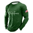 thumbnail image 2 of Letdown Mens Christmas Shirt Long Sleeve Letter Print T-Shirt Fashion Casual Pullover Shirts Soft Stretch Tees Tops (Dark Green, XXL), 2 of 5