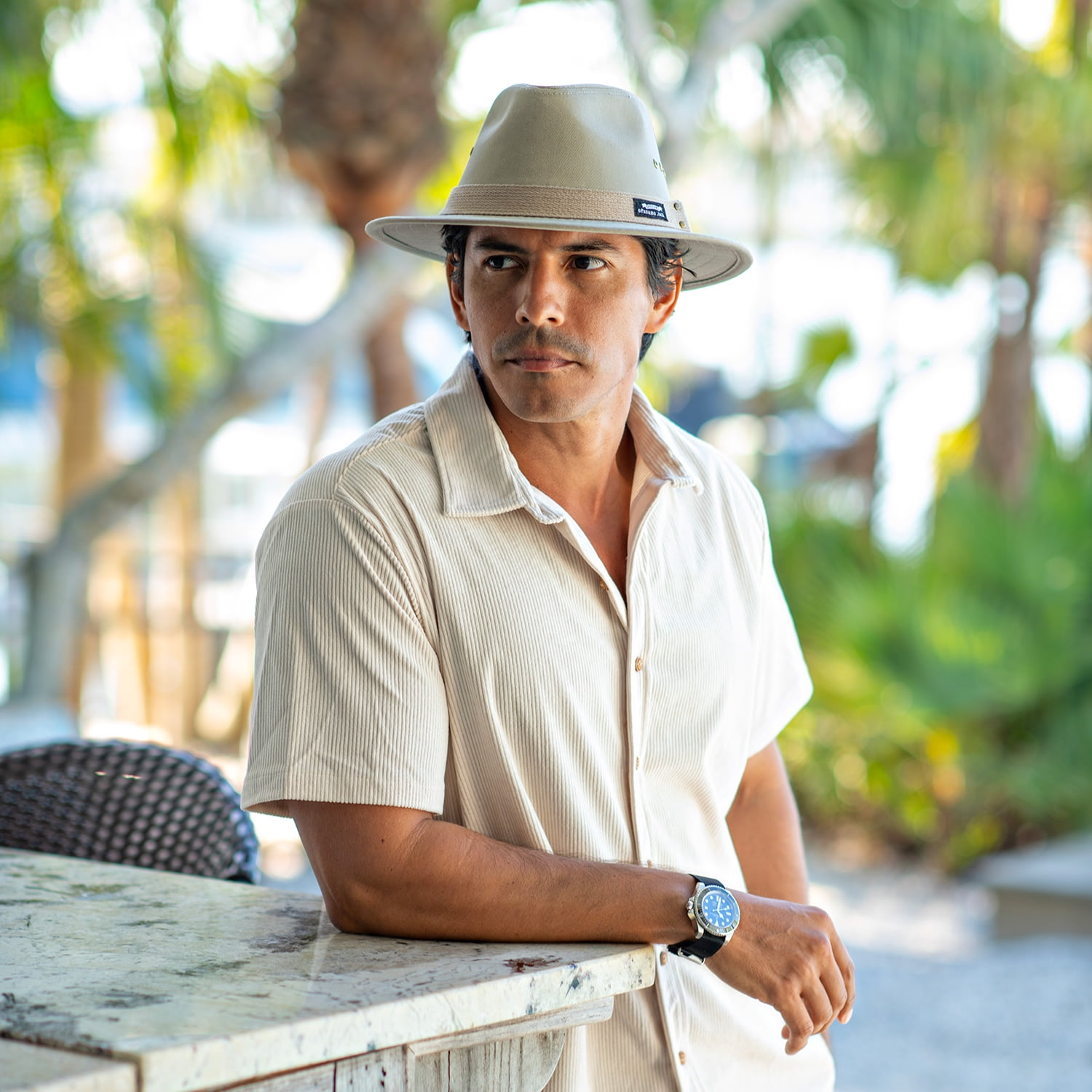 Panama Jack Men's Original Canvas Safari Sun Hat, 2 1/2" Brim, UPF (SPF) 50+ Sun Protection (Khaki, Large)