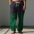 thumbnail image 1 of Pantalones largos para hombre, cintura elástica, transpirables, cómodos, suaves, informales, de playa, de poliéster., 1 of 5