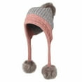 thumbnail image 1 of WITHMOONS Fleece Lining Thick Cable Knit Beanie Hat Pom Earflaps DZ70029 (Grey), 1 of 2