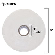 Zebra 4 x 2 in Thermal Transfer Polypropylene Labels PolyPro 3000T Permanent Adhesive Shipping Labels - 1 in Core - 4 Rolls