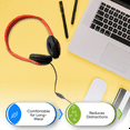 thumbnail image 3 of Bulktech Wired On-Ear Leather Headphones with 3.5mm Connector and Remote Control for Volume, Bulk Wholesale, 50 Pack, Assorted Colors, 3 of 7