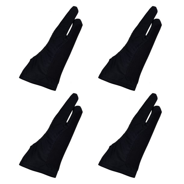 GAXIRE 4 guantes de dos dedos para tableta, para dibujo, para mano izquierda y derecha, para arte.