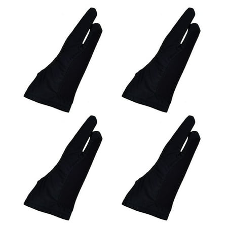 

4Pcs Two Finger Gloves Professional Artist Gloves Sketching Gloves Nylon Gloves