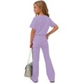 thumbnail image 7 of Enyan Girls Clothes Short Sleeve Graphic Tee and Cargo Pants Set Summer Casual 2-Piece Outfit,11-12 Years, 7 of 7