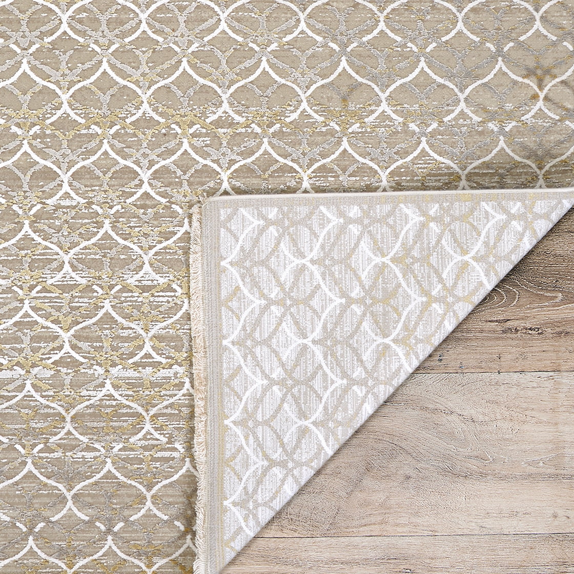 Couristan Siena Harlequin 2'7" x 7'2" Burnished Gold Runner Rug