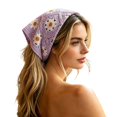 thumbnail image 3 of Crochet Hair Scarf,Cute Crochet Headband,Floral Hair Scarf, Bohemian Triangle Bandana Set for Women,Daily Styling,Photography,Outdoor,Travel, 3 of 4