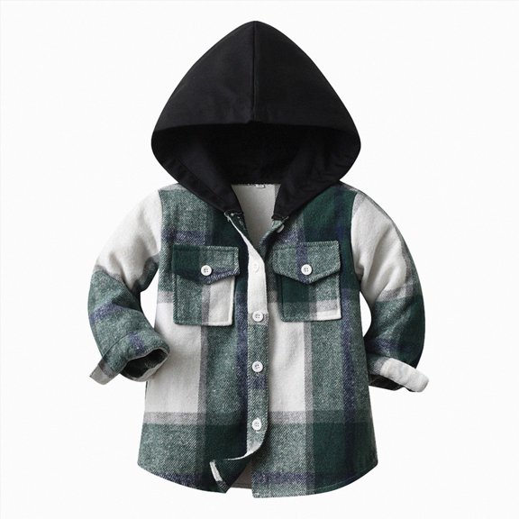 Splozh Boys Girls Flannel Plaid Shirts 1T 2T 3T 4T 5T 6T Long Sleeve Fall Button Down Shirt Vintage Lightweight,Navy,12-18 Months
