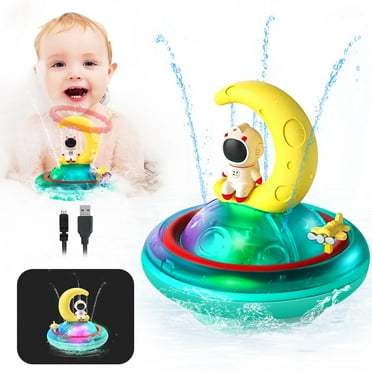 Automatic Spray Water Baby Bath Toy, Rechargeable Toddler Bath Toy with Flashing Lights, Safe ABS Material, for Boys & Girls