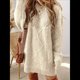thumbnail image 5 of Vestido Minisuéter Holgado de Larga con Cuello Redondo y Punto para Mujer, Estilo Informal, para Otoño e Invierno. S, 5 of 6