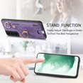 thumbnail image 2 of Allytech Wallet Case for Samsung Galaxy S22 Plus, Support Car Mount, Luxury PU Leather Shockproof Anti-Fall 360° Finger Ring Stand Rotatable Kickstand Case with Magnetic Snap & Card Slots - Purple, 2 of 8