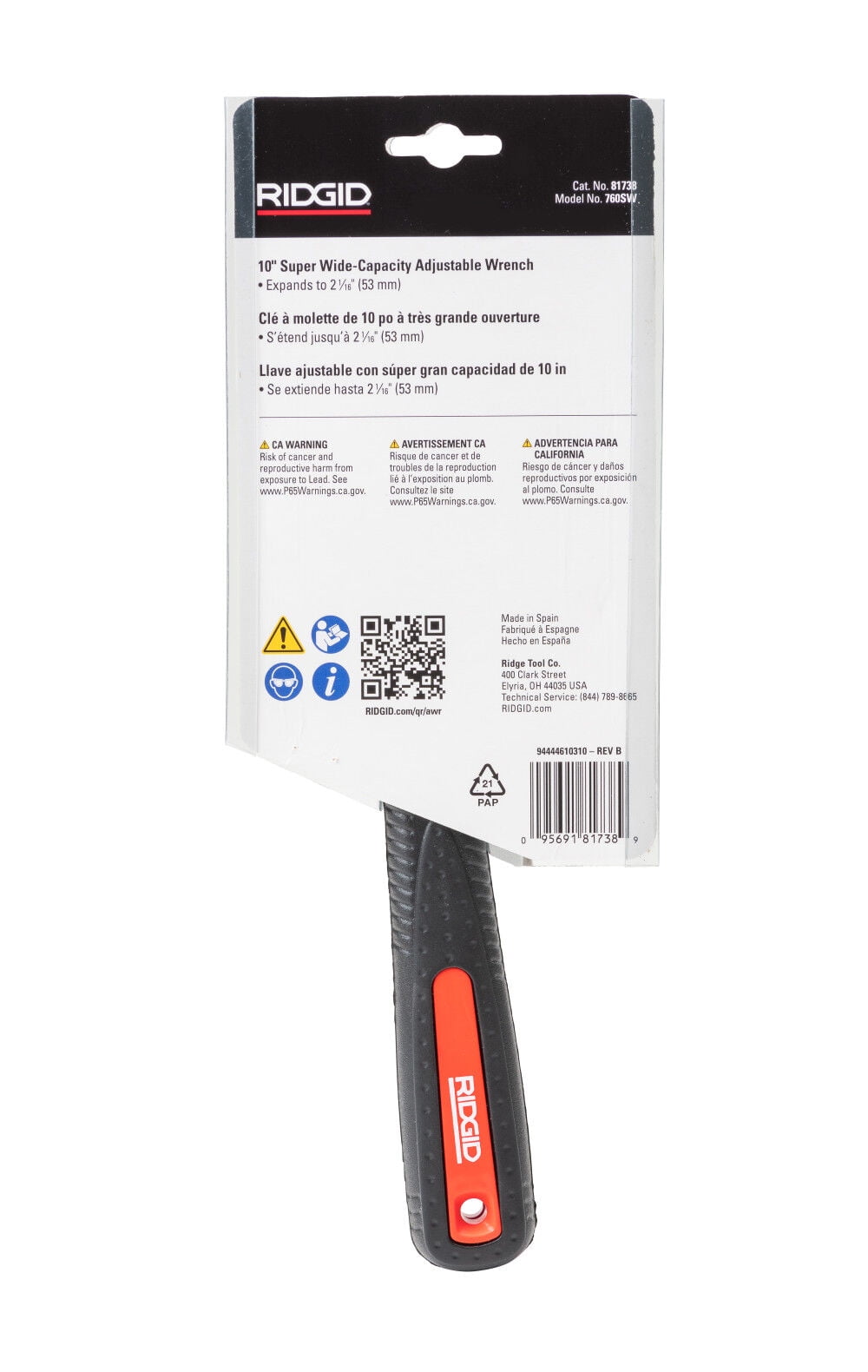 Ridgid 10 Inch Super Wide Capacity Slim Jaw Adjustable Wrench