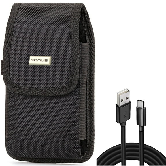 Case Belt Clip w 10ft USB Cable for Samsung Galaxy S20 Ultra - Rugged Holster Canvas, Type-C Charger Cord Power fits Samsung Galaxy S20 Ultra