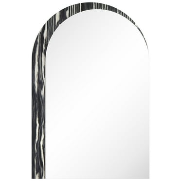 "Arched Elegance Wall Mirror", 36"x24" Arched Mirror Featuring an Exotica Stained Veneer Frame