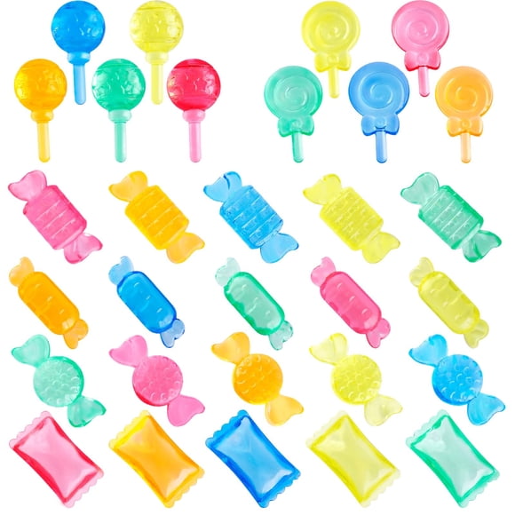 Niceup Sucette en Plastique Bonbon Faux Bonbons Petits Jouets Décor Candyland Cadeaux de Fête Figurine en Résine Breloques Slime pour Oeuf de Pâques Anniversaire Piñata Remplissages de Sacs-Surprises, Bibelots Rave (Environ 160 Pcs)