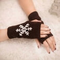 thumbnail image 2 of DHFJKG Womens Christmas Knitted Fingerless Mittens Casual Snowflake Print Gloves For Winter Warm Cozy Gifts, 2 of 3