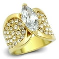 thumbnail image 1 of Alamode TK1672-5 Bague Femme IP Or en Acier Inoxydable avec Grade AAA CZ Transparent - Taille 5, 1 of 1