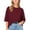 Brick Red, variant on Women's 3/4 Sleeve Loose Fit T Shirt, Round Neck Casual Basic Tee with Breathable Stretchy Fabric, Lightweight Plain Pullover Top for Spring Summer Daily Wear Army Green XXXL
