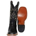 thumbnail image 2 of Mens Genuine Cowhide Leather Quill Ostrich Print Western Cowboy Square Toe Rodeo Boots, 2 of 3