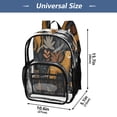 thumbnail image 4 of PVC Transparent Backpacks Clear Backpack for Travel and Outings Cheetahs and Jungle Foliage Pattern, 4 of 7