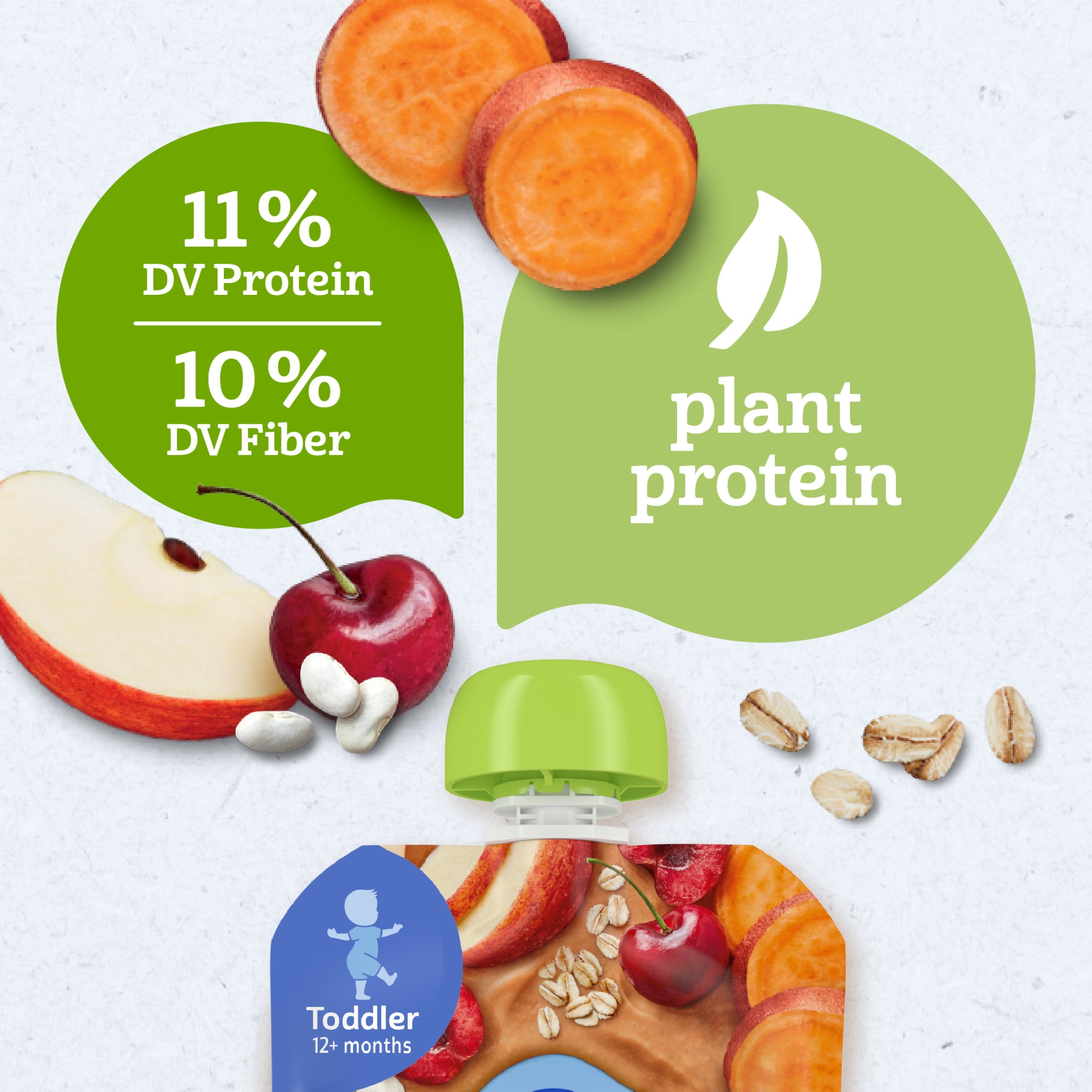 Gerber Organic Plant-tastic Toddler Food, Sweet Potato Cherry Smash, 3.5 oz Pouches (12 Pack)