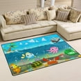 thumbnail image 2 of Area Rug Carpet Undersea Creatures Doormat for Hardwood Floor Entrance Living Room Bedroom 2'7" x 1'8" (31 x 20 in), 2 of 6