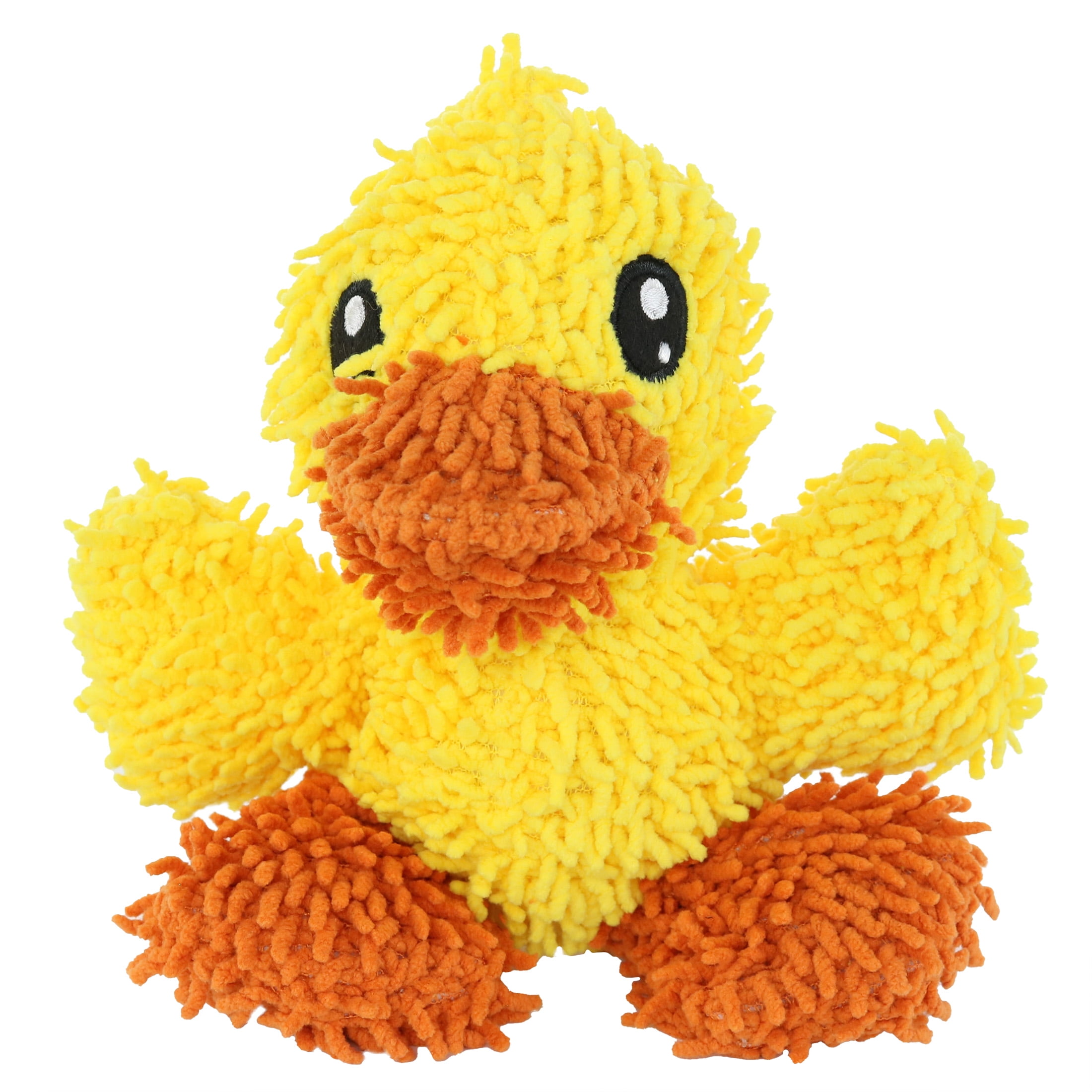Mighty Jr Microfiber Ball Duck and Monster Durable Plush Squeaky Dog Toy, 2 Pack