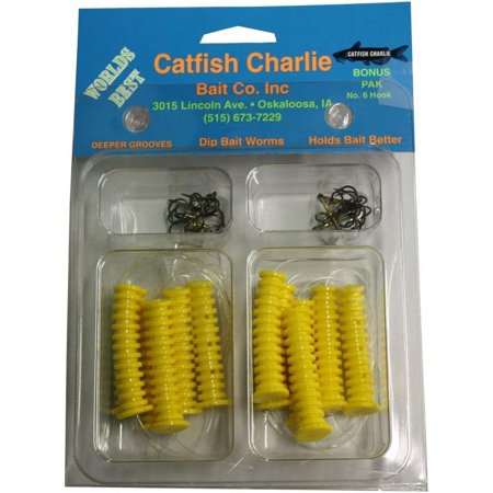 UPC: 0022743062343 | Catfish Charlies DBH- Dip Bait Worms-Pack of 12 Yellow