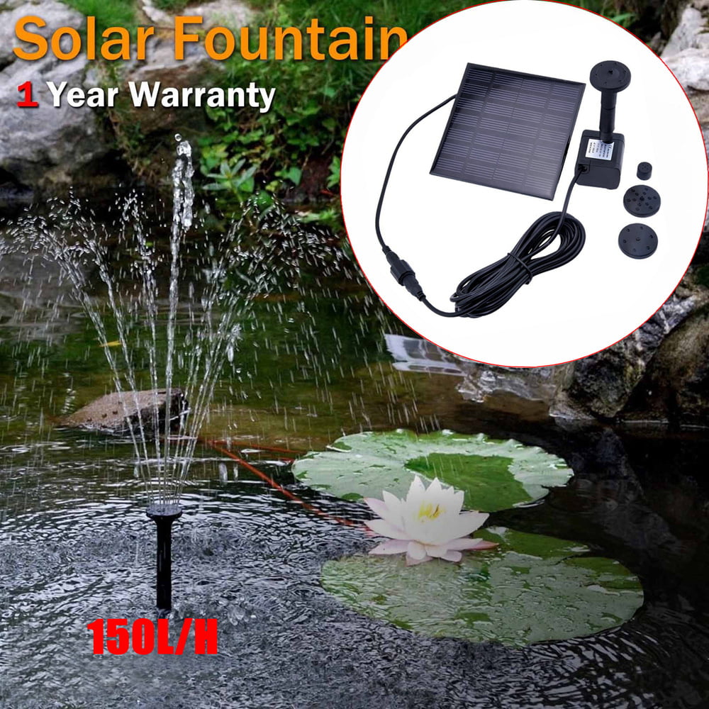 Rouku Solar Power Water Pump Garden Fountain Pool Watering Pond Pump Pool Aquarium Fish Tank With Separate Solar Panel color:black