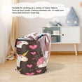 thumbnail image 5 of WOBOGO Pink Mane Foldable Laundry Baskets with Carry Handle Zipper Closure Travel Bathroom College Dorm Essentials, 5 of 7