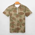 thumbnail image 3 of Cone Branches Christmas Men Zipper T-shirt Summer Casual Short Sleeve T-shirt Top, 3 of 7