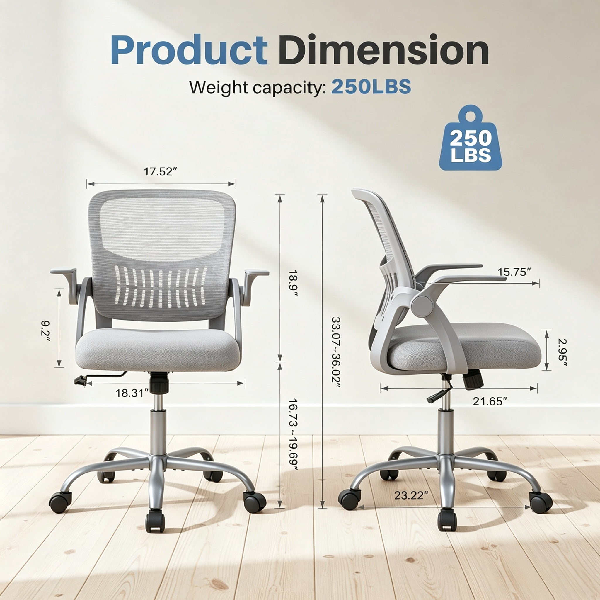 Ergonomic Mid Back Office Chair with Lumbar Support