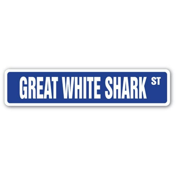 SignMission SS-730-Great White Shark 7 x 30 in. Great White Shark Street Sign - Week Ocean Dangerous Teeth Mammal